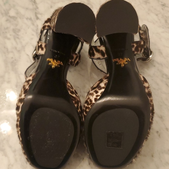 Prada leopard pony hair platforms sz 37 - Picture 5 of 9